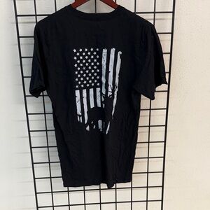 Gildan Black Tee with Patriotic Deer Graphic